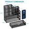 Marbrasse Mesh Pen Holder for Desk, Multi-Functional Pencil Organizer with Drawer, Desk Organizers and Accessories for Office Art Supplies (Black)